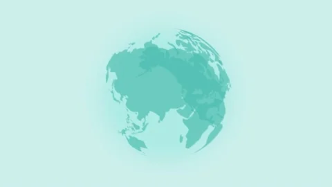 Digital earth globe rotation animation. Spinning planet isolated on blue Stock Footage 185601612