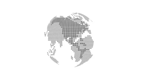 Digital earth globe rotation animation. Spinning planet isolated on white Stock Footage 185648332