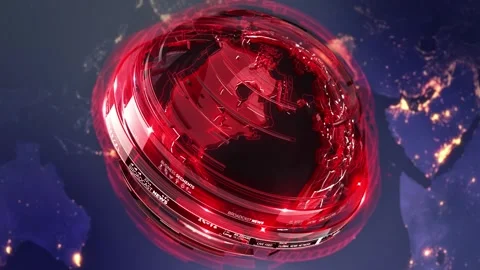 Digital Earth Globe Rotation with Global Data Network and Technology Connect 스톡 동영상 337277702