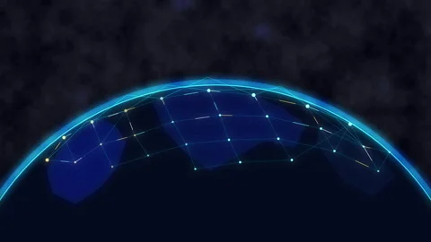 Digital earth globe technology animation showing network connection Stock Footage 347941641