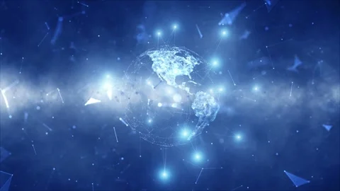 Digital earth globe technology network looping animation Stock Footage 337571941