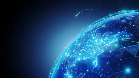 Digital earth Grid copy space background. Stock Footage 223343051