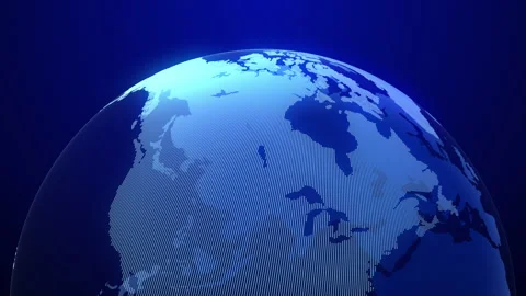 Digital earth hologram rotating 3d animation Stock Footage 202321373