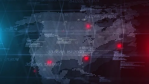 Digital Earth Information Flow Statistics Future Data Grid Stock Footage 311363728