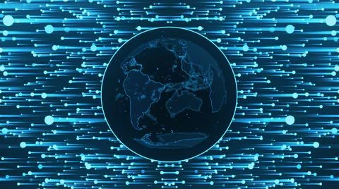 Digital Earth Lines Stream Data World Technology Network Business Economy Bac イラスト素材