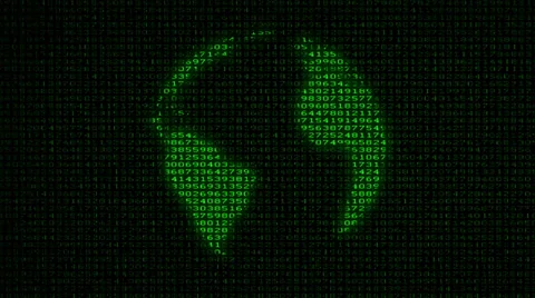 Digital Earth (Loop) Data Code Matrix Video stock 39805016