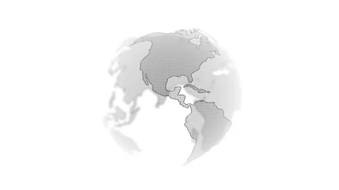 Digital earth loop rotation isolated on white Video stock 332810289