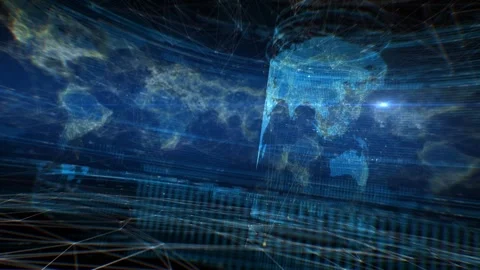 Digital Earth Map. Video in Loop. Stock Footage 342401549