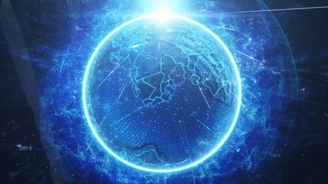 DIGITAL EARTH MOTION BACKGROUND Stock Footage 129512597