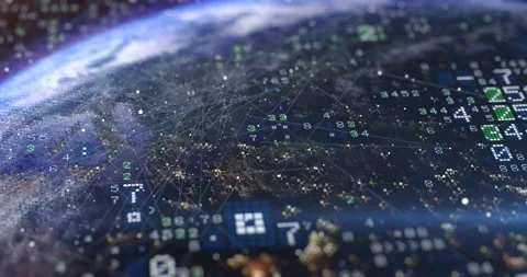 Digital Earth Numbers Mosaic 2 Stock-Footage 148058592