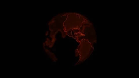 Digital Earth Orange Stock Footage 142581889