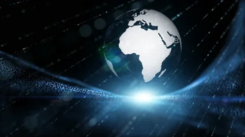 Digital earth planet cyberspace network technology 動画素材 229694519
