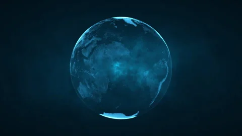 Digital earth rotating, Concept social future technology abstract business Video stock 252758237