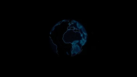 Digital Earth Rotating Global network co... | Stock Video | Pond5