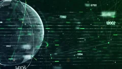Digital earth rotating modern background, Global network connection technology Видео 334652684
