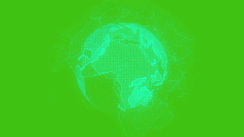 Digital earth rotating,Concept 3d animation on green screen Stock Footage 329024518
