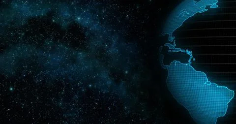 Digital earth rotating,Concept 3d animation social future technology abstract Stock Illustration