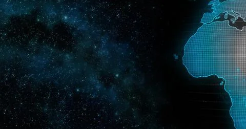 Digital earth rotating,Concept 3d animation social future technology abstract Stock Illustration