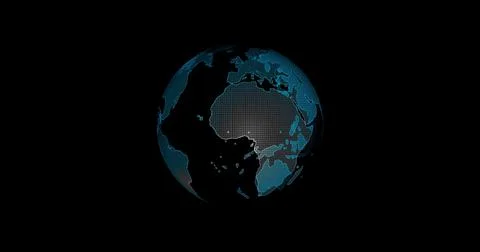 Digital earth rotating,Concept 3d animation social future technology abstract Illustrazione stock