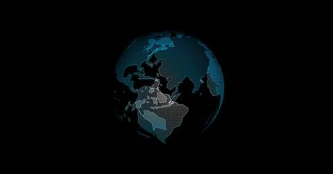 Digital earth rotating,Concept 3d animation social future technology abstract Stock Illustration