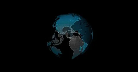 Digital earth rotating,Concept 3d animation social future technology abstract 库存插图