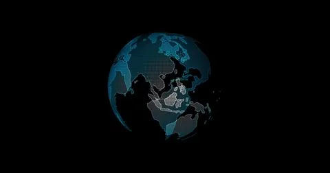 Digital earth rotating,Concept 3d animation social future technology abstract 库存插图