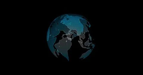 Digital earth rotating,Concept 3d animation social future technology abstract 库存插图