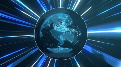 Digital Earth Super Fast Speed Lines Technology Business World Background Stock Illustration