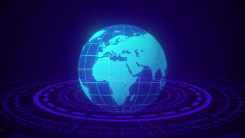 Digital earth with tech circle on technology, Data Sorting, Big data 스톡 동영상 347356342