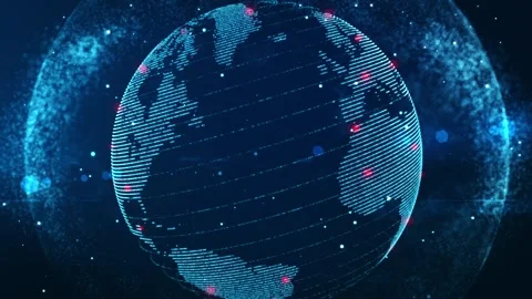 Digital Earth Visualization with Global Network Connections and Blue Techno.. 動画素材 341921990