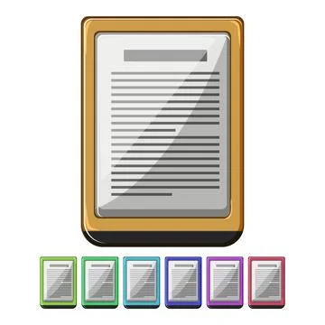 Digital ebook reader cartoon vector graphic イラスト素材
