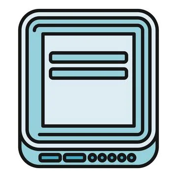 Digital ebook reader device icon illustrating reading Stock Illustration