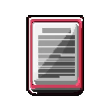 Digital ebook reader pixel art vector illustration イラスト素材