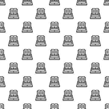 Digital ebook reading seamless pattern design Stock Illustration