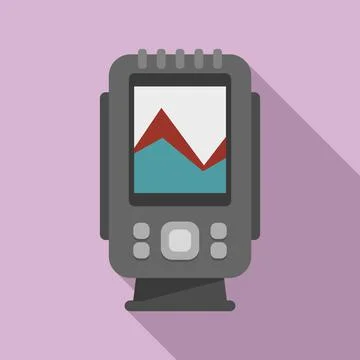 Digital echo sounder icon, flat style イラスト素材