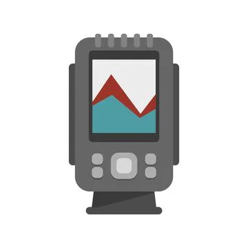 Digital echo sounder icon flat isolated vector Illustrazione stock