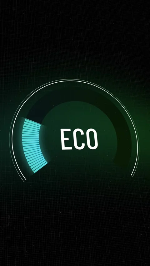 Digital ECO gauge indicator quickly drops from high efficiency to low warning Видео 327554393