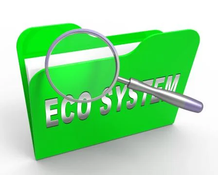 Digital Eco System Data Interaction 3d Rendering Stock Illustration