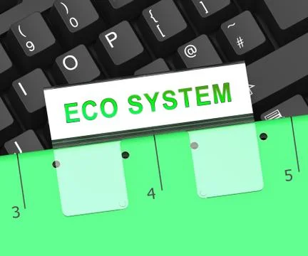 Digital Eco System Data Interaction 3d Rendering Stock Illustration