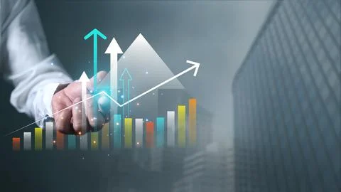 Digital economic analysis technology concept, Businessman analyst invest de.. Stock-Fotos
