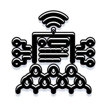 Digital ecosystem connecting people with wireless technology Stock Illustration