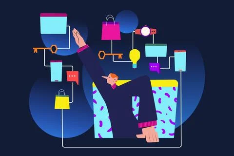 Digital Ecosystem Illustration Illustration