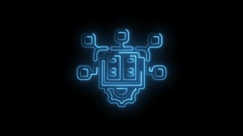 Digital edge computing neon style illustration decentralized network and di.. Stock Footage 312307522