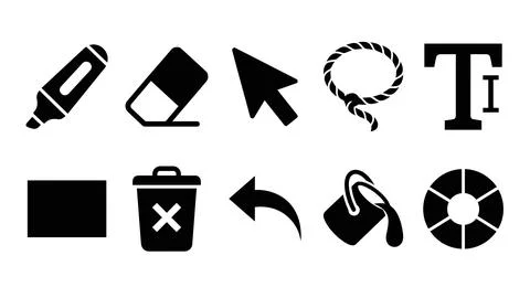 Digital editing tools and graphic design software interface icons for creat.. Stock Illustration