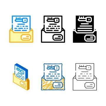 Digital edition encryption key color icon vector Stock Illustration