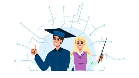 Digital edtech vector Illustrazione stock