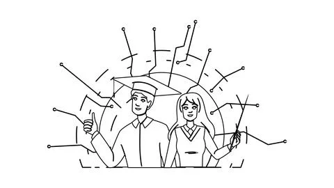 Digital edtech vector Illustrazione stock