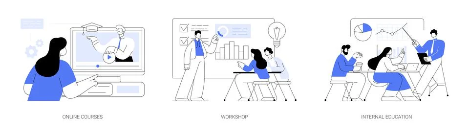 Digital education abstract concept vector illustrations. Stock Illustration