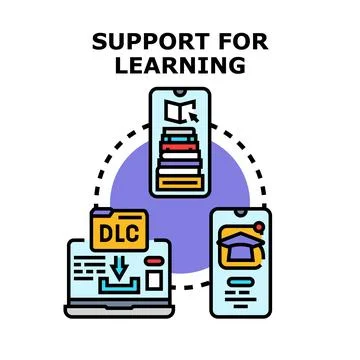 Digital education applications providing interactive learning support Stock Illustration