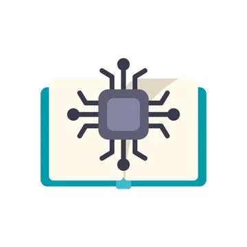 Digital education book with microchip and circuit Ilustración de archivo
